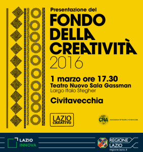 Fondo Creatività 2016 - Presentazione a Civitavecchia